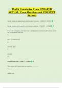 Health Cumulative Exam UPDATED     ACTUAL  Exam Questions and CORRECT  Answers