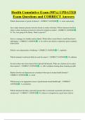 Health Cumulative Exam &lpar;98&percnt;&rpar; UPDATED    Exam Questions and CORRECT Answers 