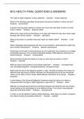 BYU HEALTH FINAL QUESTIONS & ANSWERS