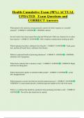 Health Cumulative Exam &lpar;98&percnt;&rpar; ACTUAL  UPDATED   Exam Questions and  CORRECT Answers