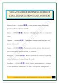 YOGA TEACHER TRAINING 200 HOUR EXAM 2025 QUESTIONS AND ANSWERS