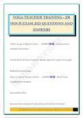 YOGA TEACHER TRAINING - 200 HOUR EXAM 2025 QUESTIONS AND ANSWERS