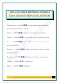 YOGA TEACHER TRAINING 200 HOUR EXAM 2025 QUESTIONS AND ANSWERS