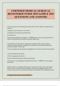 CERTIFIED MEDICAL-SURGICAL REGISTERED NURSE 2025 SAMPLE 2025 QUESTIONS AND ANSWERS