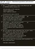 USP 797 - Exam 1 &ndash; Parenteral questions and answers already passed