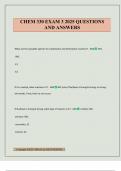 CHEM 330 EXAM 3 2025 QUESTIONS AND ANSWERS