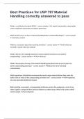 Best Practices for USP 797 Material Handling correctly answered to pass