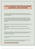 CIVIC LITERACY REVIEW EXAM 2025 QUESTIONS AND ANSWERS