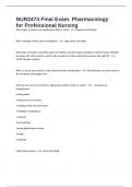NUR2474 Final Exam&period; Pharmacology for Professional Nursing 