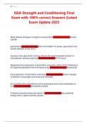 ISSA Strength and Conditioning Final Exam with 100&percnt; correct Answers &vert;Latest Exam Update 2025