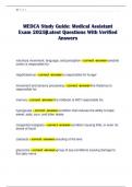 MEDCA Study Guide&colon; Medical Assistant Exam 2025&vert;Latest Questions With Verified Answers