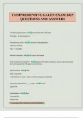 COMPREHENSIVE GALEN EXAM 2025 QUESTIONS AND ANSWERS