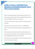 CHEM 141 Exam 1 2025&sol;2026 Exam  Questions and Detailed Answers &vert; Get it  100&percnt; Correct Answers 