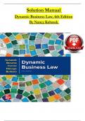 Solution Manual  Dynamic Business Law&comma; 6th Edition By Nancy Kubasek