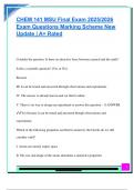 CHEM 141 MSU Final Exam 2025&sol;2026  Exam Questions Marking Scheme New  Update &vert; A&plus; Rated 