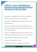 CHEM 141 EXAM PACKAGE DEAL QUESTIONS AND VERIFIED DETAILED ANSWERS &vert; 100&percnt; GUARANTEED PASS &vert; ALREADY GRADED A&plus;
