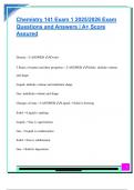 Chemistry 141 Exam 1 2025&sol;2026 Exam  Questions and Answers &vert; A&plus; Score  Assured