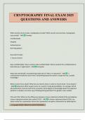 CRYPTOGRAPHY FINAL EXAM 2025 QUESTIONS AND ANSWERS