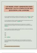 ATI MEDICATION ADMINISTRATION &lpar;DOSAGE CALCULATION&rpar; EXAM 2025 QUESTIONS AND ANSWERS