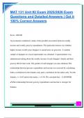 MAT 131 Unit &num;2 Exam 2025&sol;2026 Exam  Questions and Detailed Answers &vert; Get it  100&percnt; Correct Answers 
