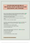 ENGINE REPAIR MICHIGAN MECHANIC STUDY GUIDE EXAM 2025 QUESTIONS AND ANSWERS