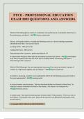FTCE - PROFESSIONAL EDUCATION EXAM 2025 QUESTIONS AND ANSWERS