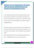 Nevada Life and Health Exam Simulator  &lpar;200 Questions&rpar; 2025&sol;2026 Exam All  Answers and Illustrations Given 