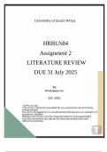HRBUS84 Assignment 2 &lpar;LITERATURE REVIEW&rpar; DUE 31 July 2025 