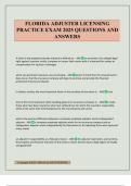 FLORIDA ADJUSTER LICENSING PRACTICE EXAM 2025 QUESTIONS AND ANSWERS