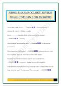 NBME PHARMACOLOGY REVIEW 2025 QUESTIOSN AND ANSWERS
