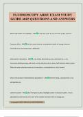 FLUOROSCOPY ARRT EXAM STUDY GUIDE 2025 QUESTIONS AND ANSWERS