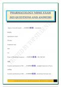 Pharmacology NBME Exam Bundle 2025 &vert;Questions and Answers&vert; 100&percnt; Solved 