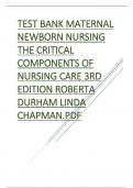 TEST BANK MATERNAL NEWBORN NURSING THE CRITICAL COMPONENTS OF NURSING CARE 3RD EDITION ROBERTA DURHAM LINDA CHAPMAN&period;pdf