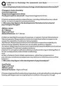 C180-Intro to Psychology Pre assessment and Study Guide Questions With Correct Answers