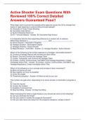 Active Shooter Exam Questions With Reviewed 100&percnt; Correct Detailed Answers Guaranteed Pass&excl;&excl;