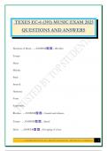 TEXES EC-6 &lpar;391&rpar; MUSIC EXAM 2025 QUESTIONS AND ANSWERS