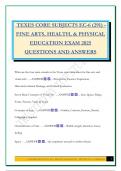 TEXES CORE SUBJECTS EC-6 &lpar;291&rpar; - FINE ARTS&comma; HEALTH&comma; & PHYSICAL EDUCATION EXAM 2025 QUESTIONS AND ANSWERS