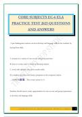 CORE SUBJECTS EC-6 ELA PRACTICE TEST 2025 QUESTIONS AND ANSWERS
