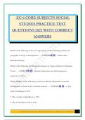 EC-6 CORE SUBJECTS SOCIAL STUDIES PRACTICE TEST QUESTIONS 2025 WITH CORRECT ANSWERS