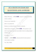 EC-6 MATH 391 EXAM 2025 QUESTIONS AND ANSWERS