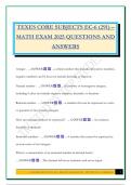 TEXES CORE SUBJECTS EC-6 &lpar;291&rpar; &ndash; MATH EXAM 2025 QUESTIONS AND ANSWERS