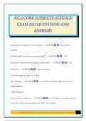 EC-6 CORE SUBJECTS&colon; SCIENCE EXAM 2025 QUESTIONS AND ANSWERS
