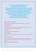 TEXAS COMMISSION ON LAW  ENFORCEMENT BASIC  TELECOMMUNICATOR LICENSING EXAM  2025 WITH ACTUAL CORRECT QUESTIONS  AND VERIFIED DETAILED ANSWERS  &vert;FREQUENTLY TESTED QUESTIONS AND  SOLUTIONS &vert;ALREADY GRADED  A&plus;&vert;NEWEST&vert;BRAND NEW  VERSION&excl;&excl;&vert;GUARANTEED PASS 