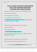 PSI LIFE&comma; ACCIDENT&comma; AND HEALTH EXAM PRACTICE TEST ALL 450&plus; QUESTIONS AND DETAILED SOLUTIONS LATEST UPDATE THIS YEAR