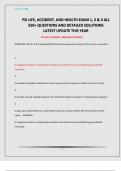 PSI LIFE&comma; ACCIDENT&comma; AND HEALTH EXAM 1&comma; 2 & 3 ALL 550&plus; QUESTIONS AND DETAILED SOLUTIONS LATEST UPDATE THIS YEAR