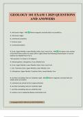 GEOLOGY 101 EXAM 1 2025 QUESTIONS AND ANSWERS