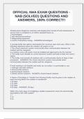 OFFICIAL NHA EXAM QUESTIONS - NAB &lpar;SOLVED&rpar; QUESTIONS AND ANSWERS&comma; 100&percnt; CORRECT&excl;&excl;