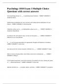 Psychology 1010 Exam 3 Multiple Choice Questions with correct answers&period;