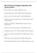Bio 153 Exam -3 Chapter 9 questions with correct answers 