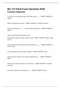 Bio 153 Final Exam Questions With Correct Answers